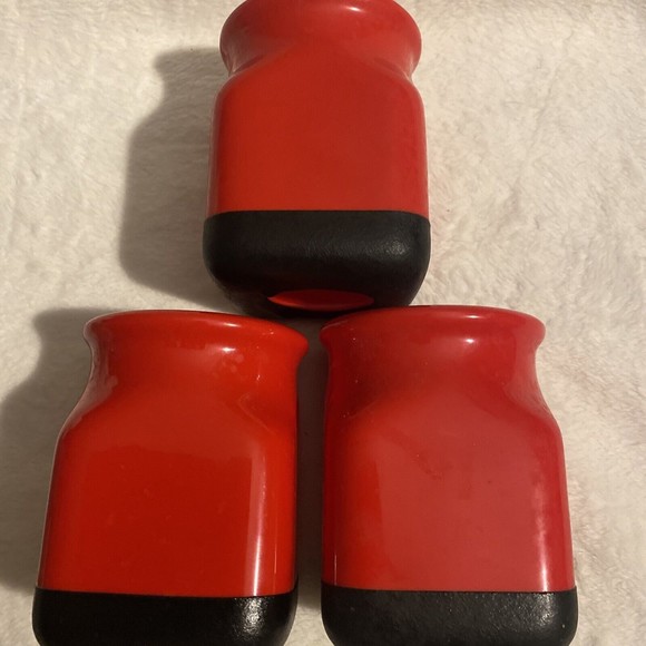 Vintage 3 Coca-Cola Red & Black Rugged Square Plastic Can Koozie Insulator - Picture 5 of 7